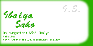 ibolya saho business card